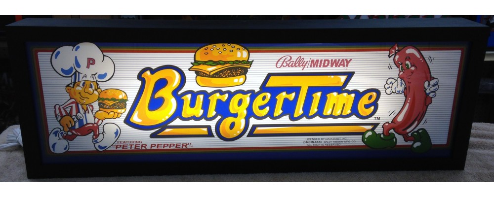 Burger Time Arcade Marquee - Lightbox - Midway